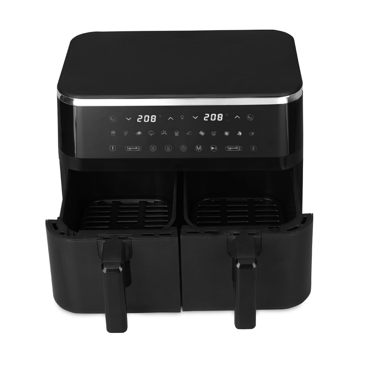 Friteuza dubla cu aer cald Berlinger Haus, Black Rose, 2600W-3100W, 4.5+4.5 L, negru - imagine 2