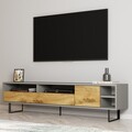 Comoda TV, Inarch, Luga, Gri / Stejar