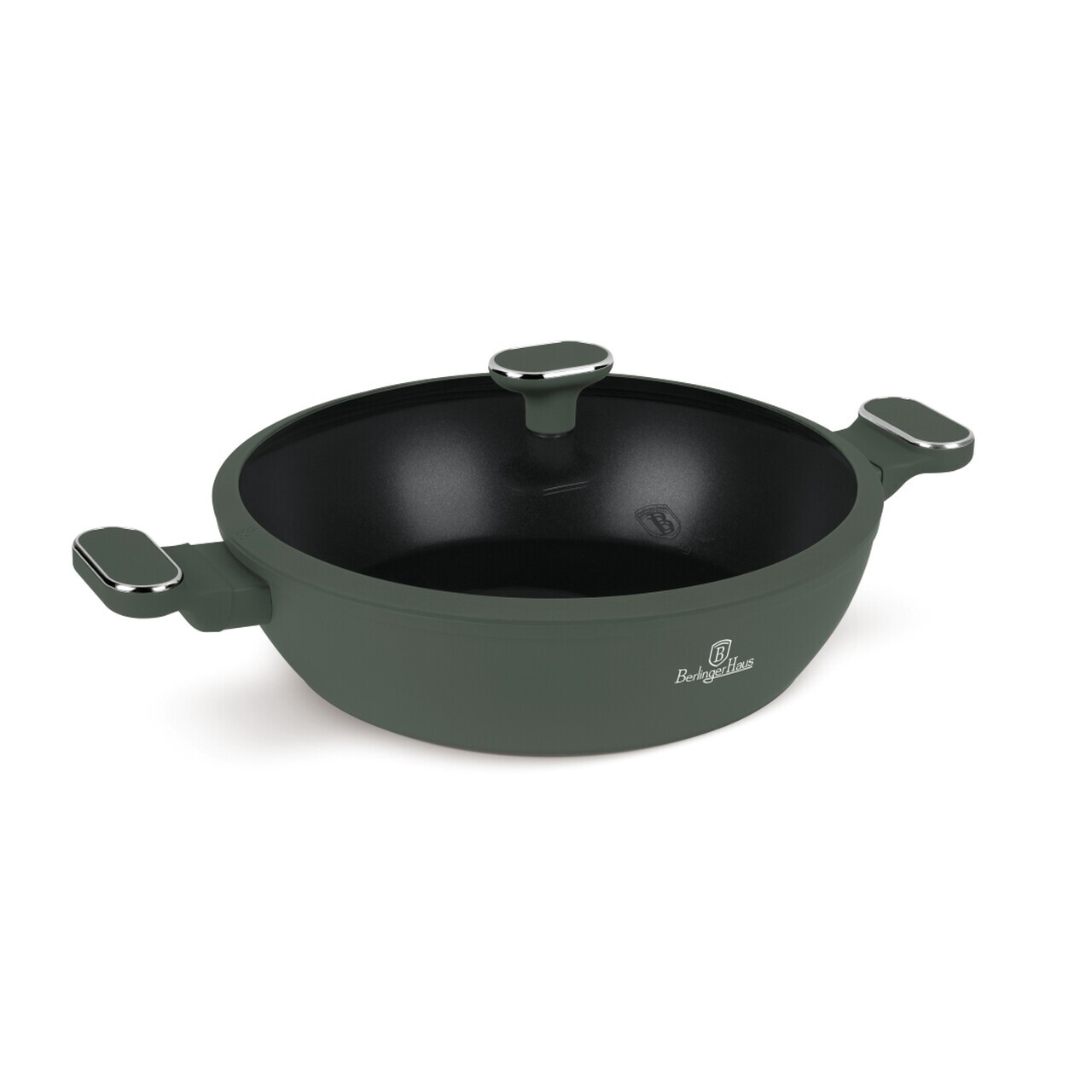 Oala cu capac Berlinger Haus, Matte Green, 30 cm, 4.5 L, aluminiu forjat, verde mat - imagine 9