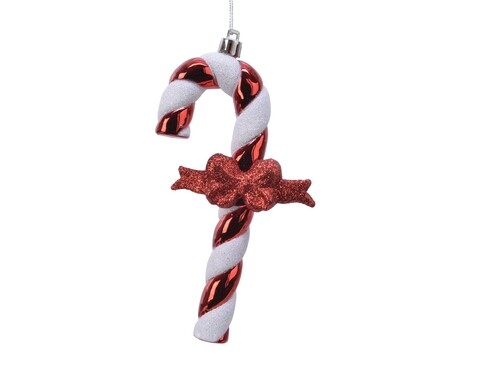 Glob candy stick, decoris, 2x20.5x13.5 cm, plastic, rosu/alb