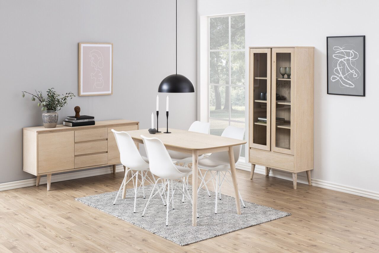 Scaun Eris, Actona, 48.5x54x85.5 cm, piele ecologica/otel, alb - view 4