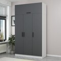 Dulap pentru haine, Minerva, Minar 3 Kapak 2 Çekmece 235, 135x235x52 cm, PAL, Alb / Antracit