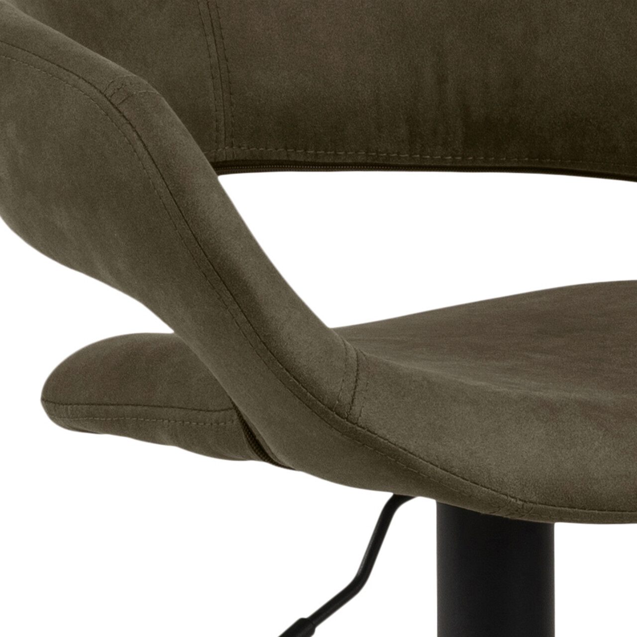 Scaun de bar Grace, Actona, 54.5x48.5x101 cm, rotativ, poliester/otel, verde olive - view 4