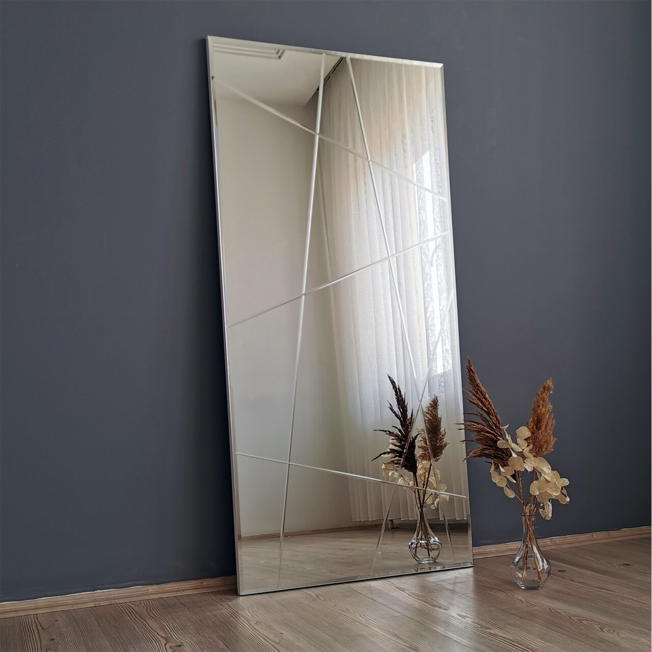 Oglinda decorativa, Neostill, A331D, 62x2.2x130 cm, MDF , Argintiu - 1 | YEO