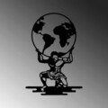Decoratiune de perete, Atlas, Metal, Dimensiune: 49 x 70 cm, Negru