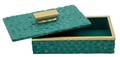Cutie decorativa Grent, Mauro Ferretti, 18.8x10.8x6.4 cm, polirasina, verde/auriu