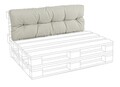 Perna de spatar pentru mobilier din paleti Poly230, Bizzotto, 120 x 45 x 10 cm, poliester, bej