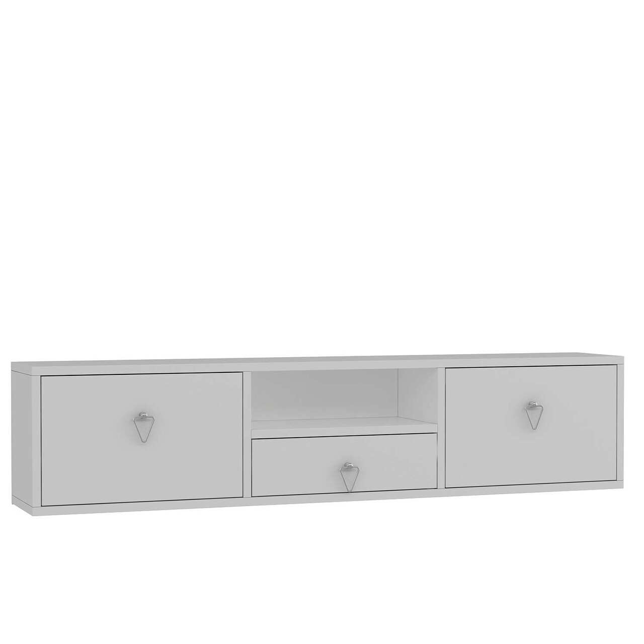 Comoda TV, Hanah Home, 1303-DROP-1, 140x30x30 cm, PAL , Alb / Argintiu - view 4