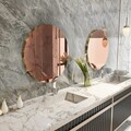 Oglinda decorativa, Siam, Oneas, 70x70x2.2 cm, MDF , Bronz / Aur