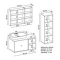 Set Dulap de Baie cu Chiuvetă și Oglindă (3 Piese), Hanah Home, 2573, MDF, Maro