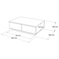 Masuta de cafea, Locelso, Fr14-Aw, 90x28.6x60 cm, PAL, Pin Atlantic / Alb