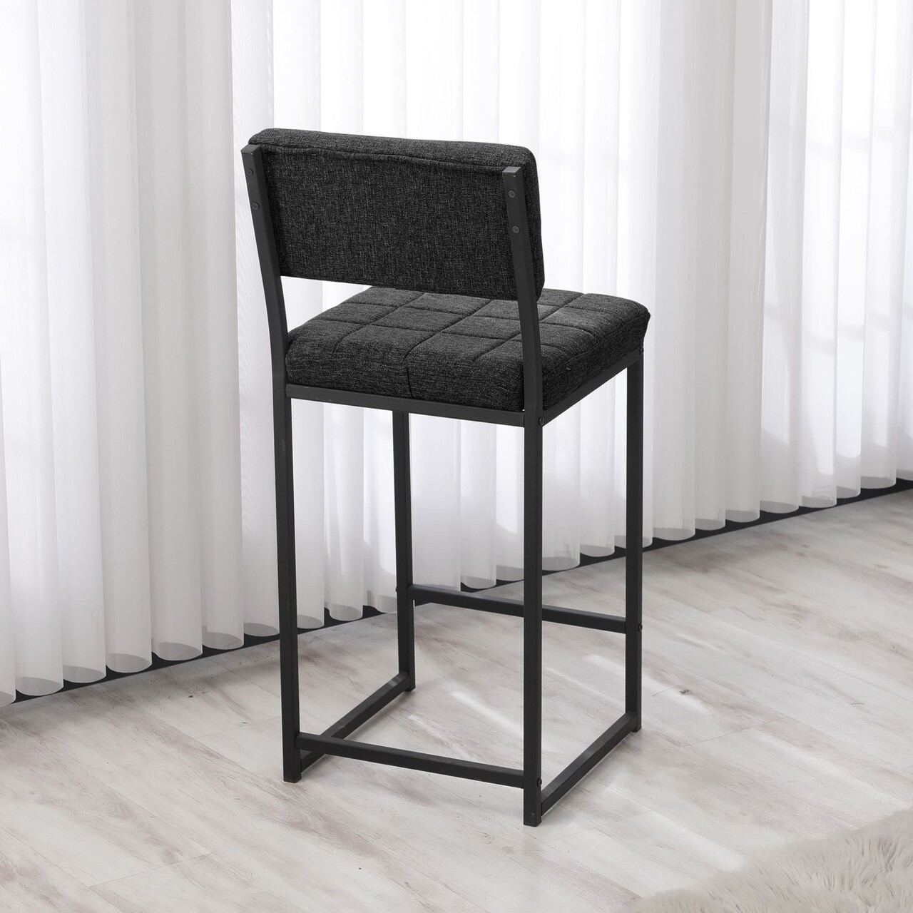 Scaun de bar, Hanah Home, Retro, 40x98x40 cm, Antracit - imagine 4