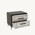 Noptiera, Kalune Design, Night, 50x55x40 cm, PAL, Gri/Negru