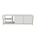 Comoda TV, Retricy, Primrose, 160x35.3x50.8 cm, PAL, Alb/Auriu