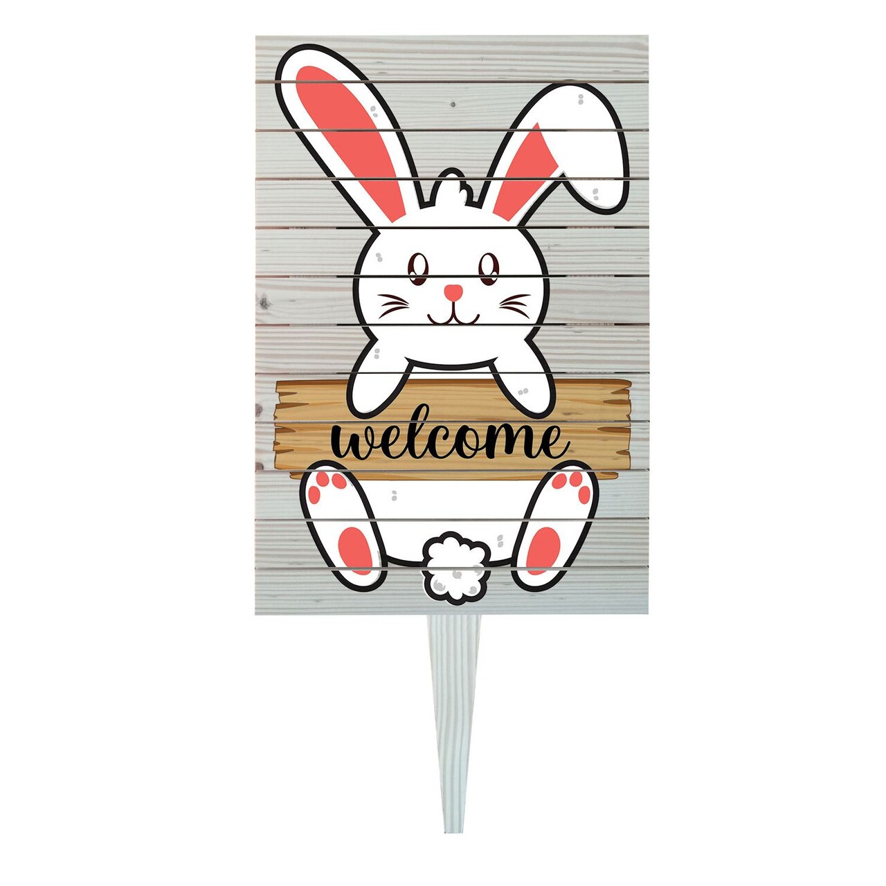 Semn de curte, White Rabbit, 38x58 cm, Multicolor - imagine 3