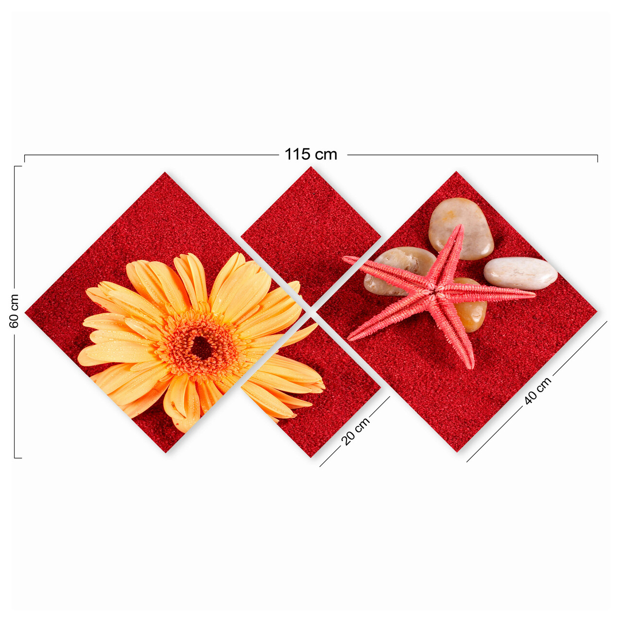 Set 4 tablouri decorative, 4MDF6347684, MDF, Imprimat UV, Multicolor
