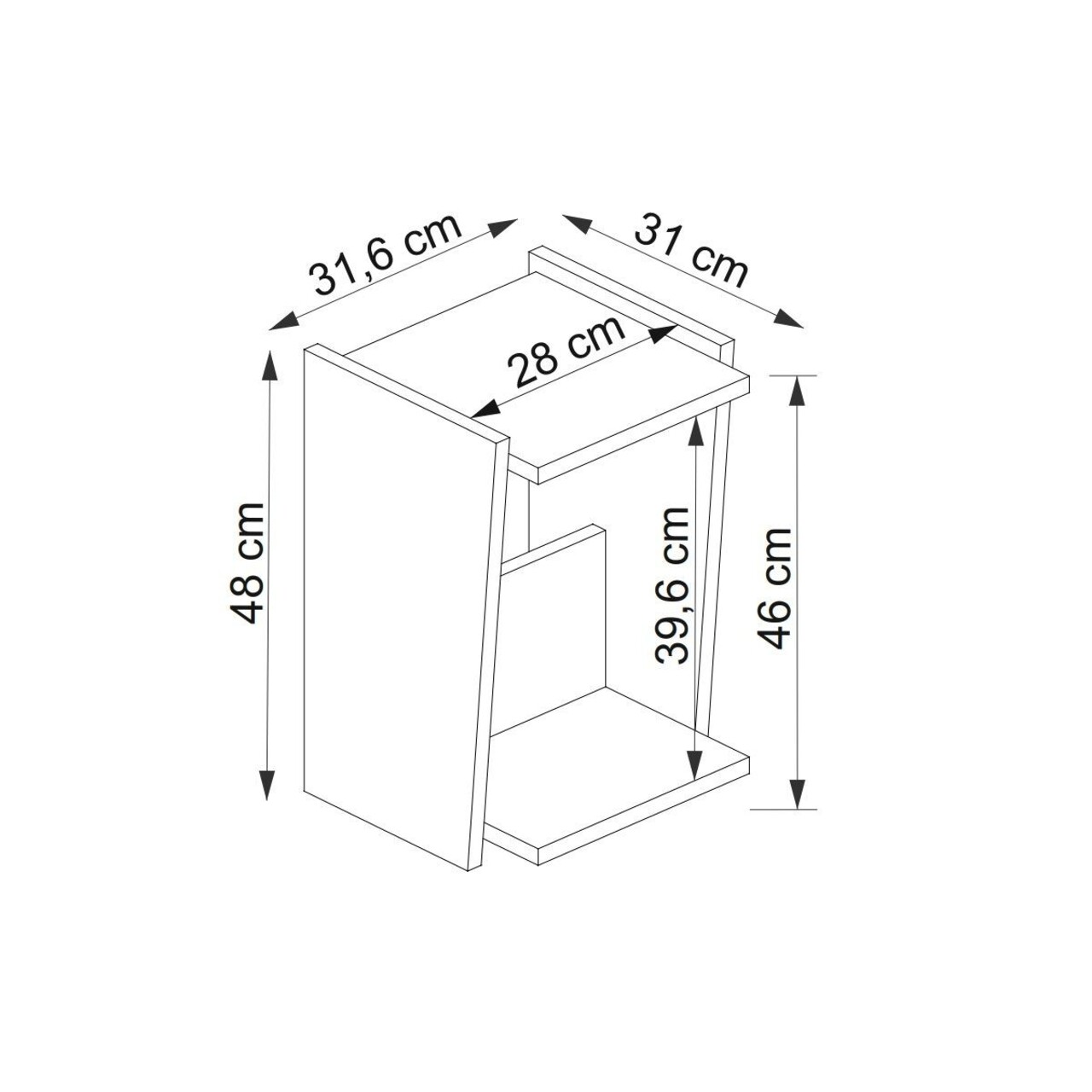 Masuta, Arnetti, Clark, 31.6x31x48 cm, PAL, Nuc / Bej