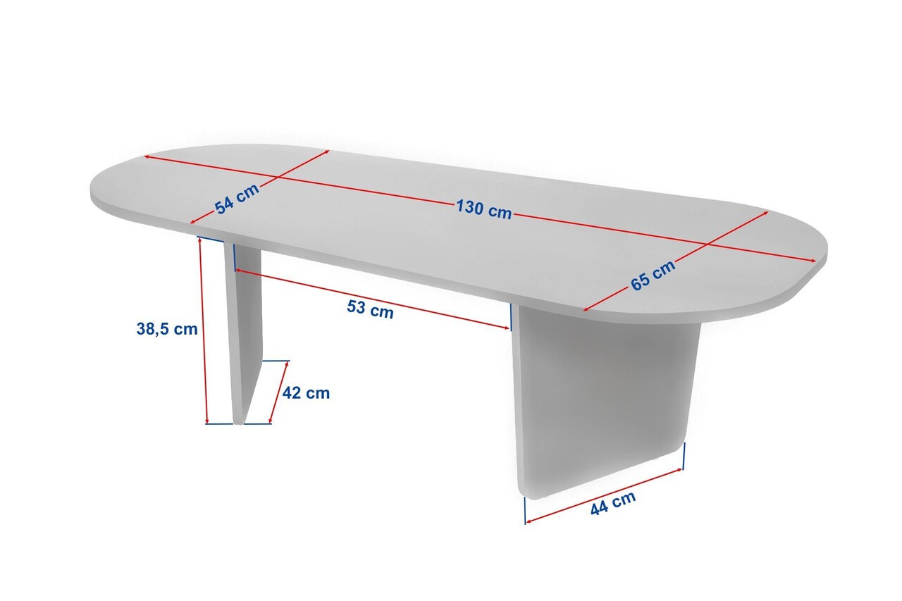 Masuta de cafea, Hanah Home, Ovalis, 130x40x65 cm, Travertin / Nuc - view 8