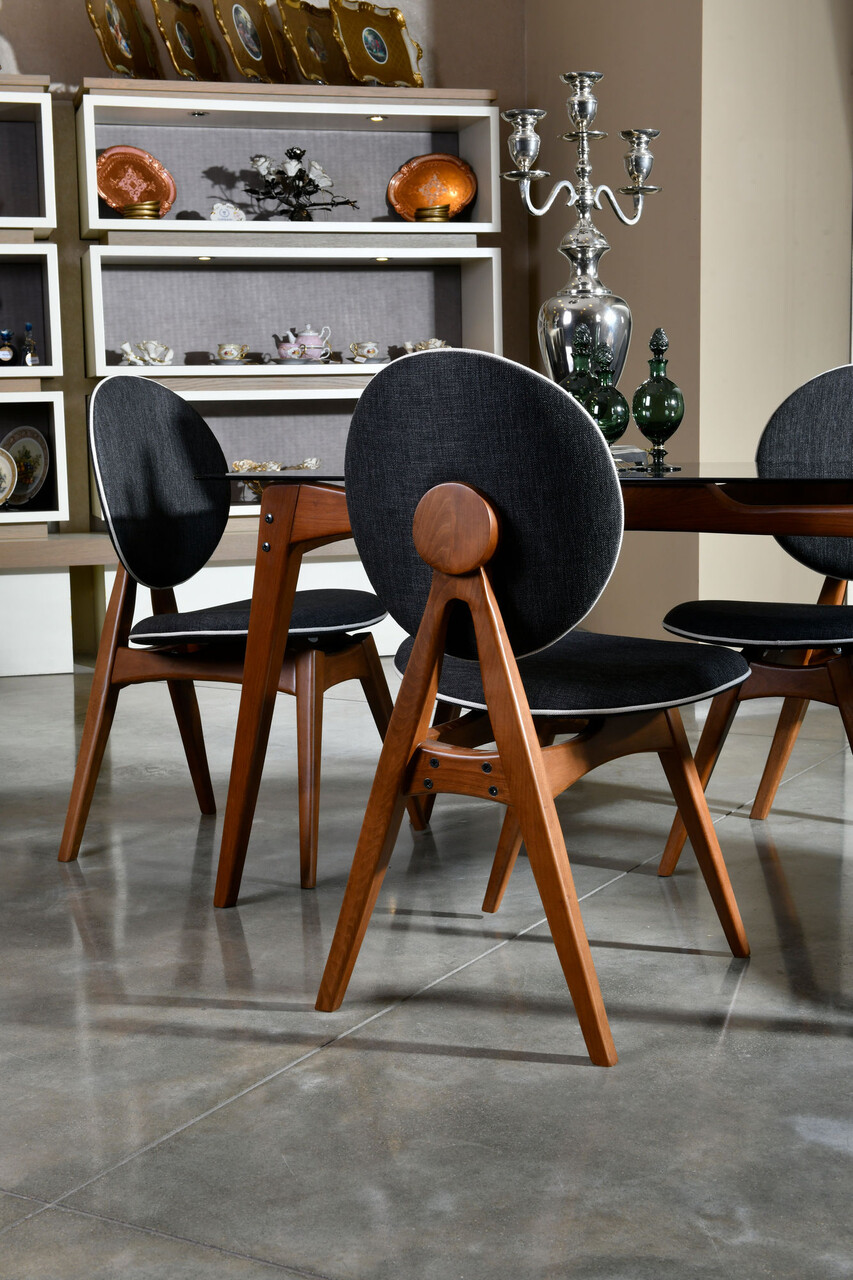 Set de scaune, Vow Chair, Touch v2, Lemn de carpen, Nuc / Antracit