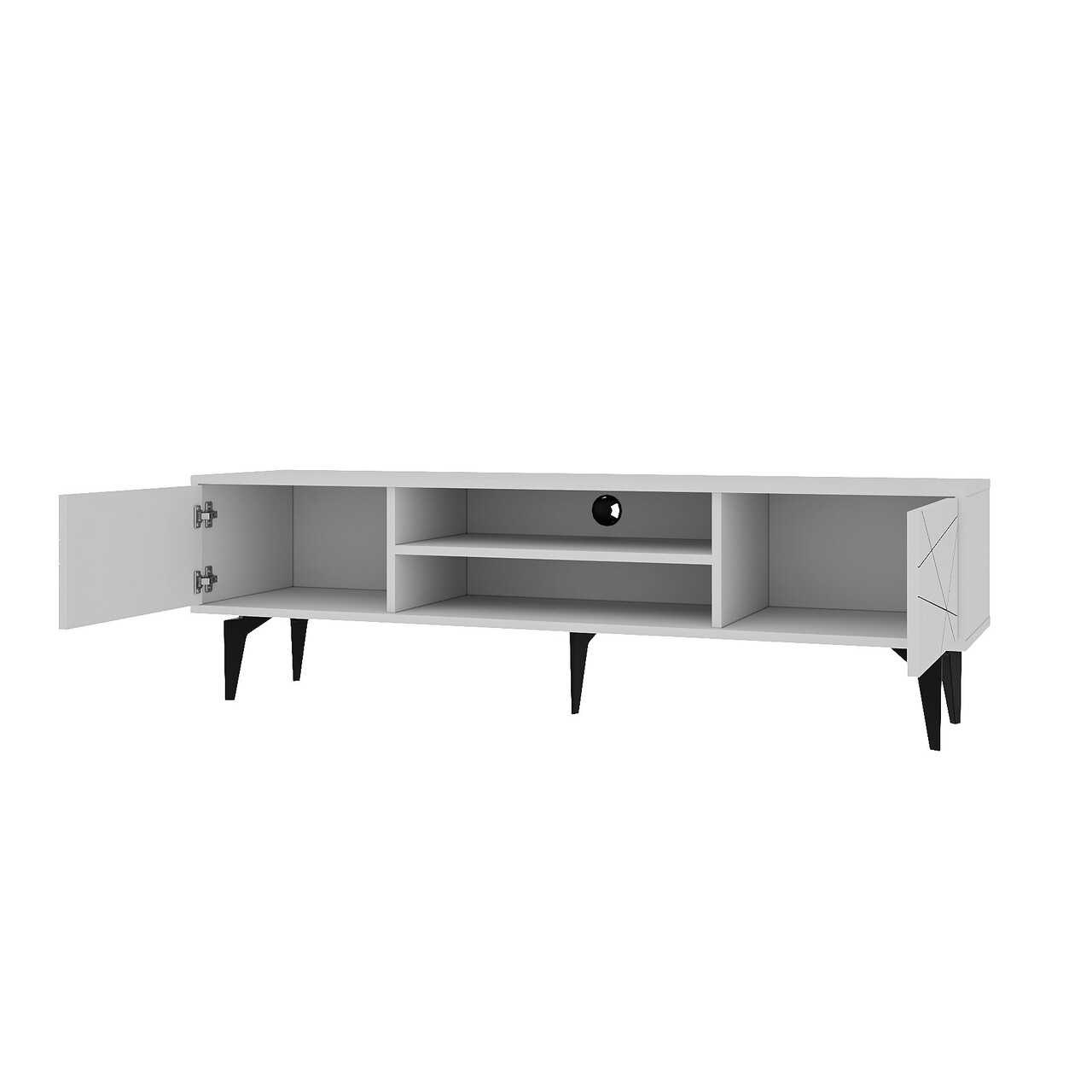 Comoda TV, Odessa, Brendon, 160x48.2x29.6 cm, Alb - 2 | YEO
