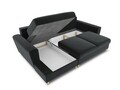 Coltar extensibil stanga 4 locuri, Moghan, Micadoni Home, GL, 241x145x88 cm, catifea, gri inchis