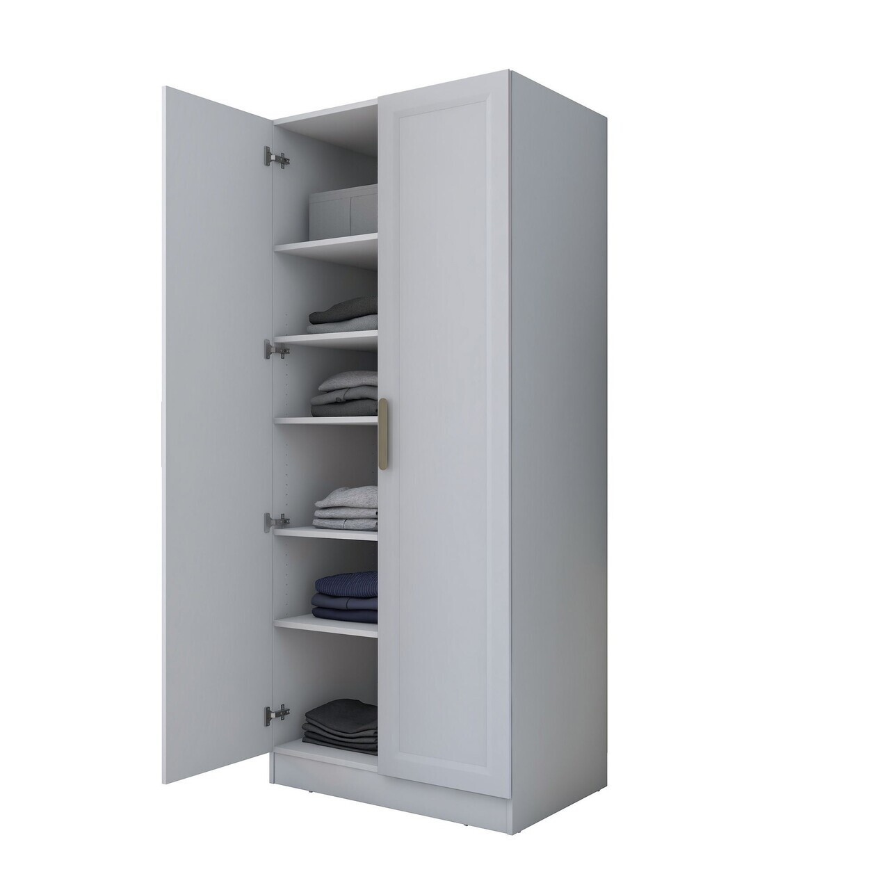 Dulap pentru haine, Hanah Home, BA223, 90x210x57.5 cm, PAL melaminat, Alb - view 9