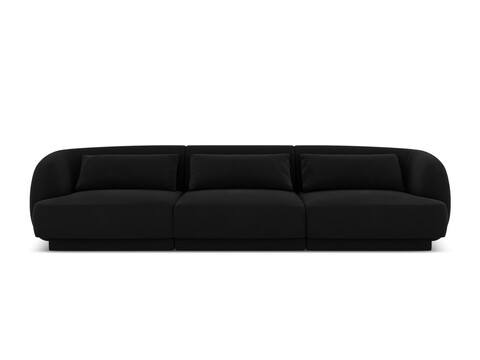Canapea 3 locuri, Tulum, Cosmopolitan Design, 255x90x70 cm, catifea, negru