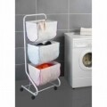 Carucior pentru rufe cu 3 compartimente Escala, Wenko, 90 l