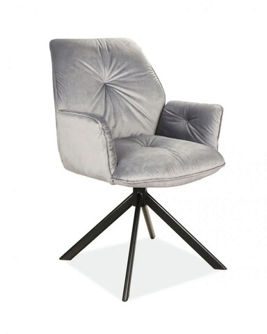 Scaun rotativ Boogie II Velvet, Signal, 60x45x89 cm, catifea/otel, gri/negru
