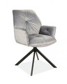 Scaun rotativ Boogie II Velvet, Signal, 60x45x89 cm, catifea/otel, gri/negru
