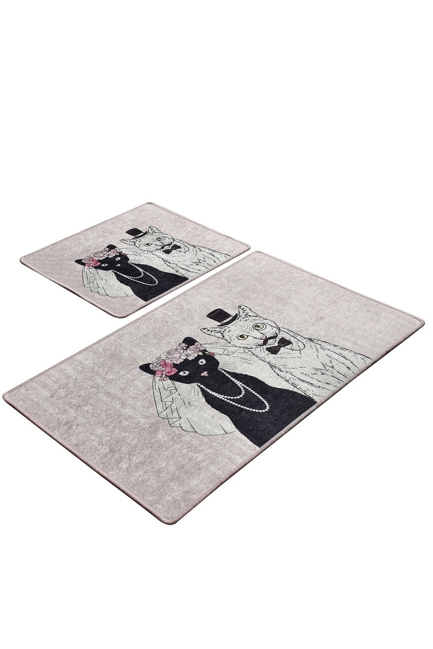 Set 2 covorase de baie Wedding, Chilai, 50x60 cm/60x100 cm, multicolor - 1 | YEO
