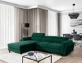 Coltar extensibil stanga 4 locuri ELTAP, Mari-02, Mariall, 288x200x92 cm, lemn/poliester, verde inchis