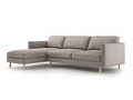 Coltar stanga 4 locuri, Eden, Micadoni, 286x150x90 cm, catifea, gri beton