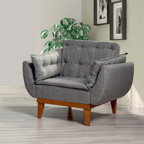 Fotoliu, unique design, 867unq1017, lemn de carpen, gri inchis