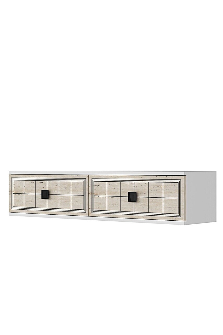 Dulap, Hanah Home, Yuka 120, 120x25.5x29.6 cm, Alb / Travertin — imaginea 5