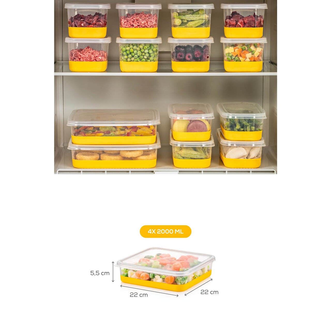 Set organizatoare frigider, Hermia, 964FRM3441, Galben - view 6