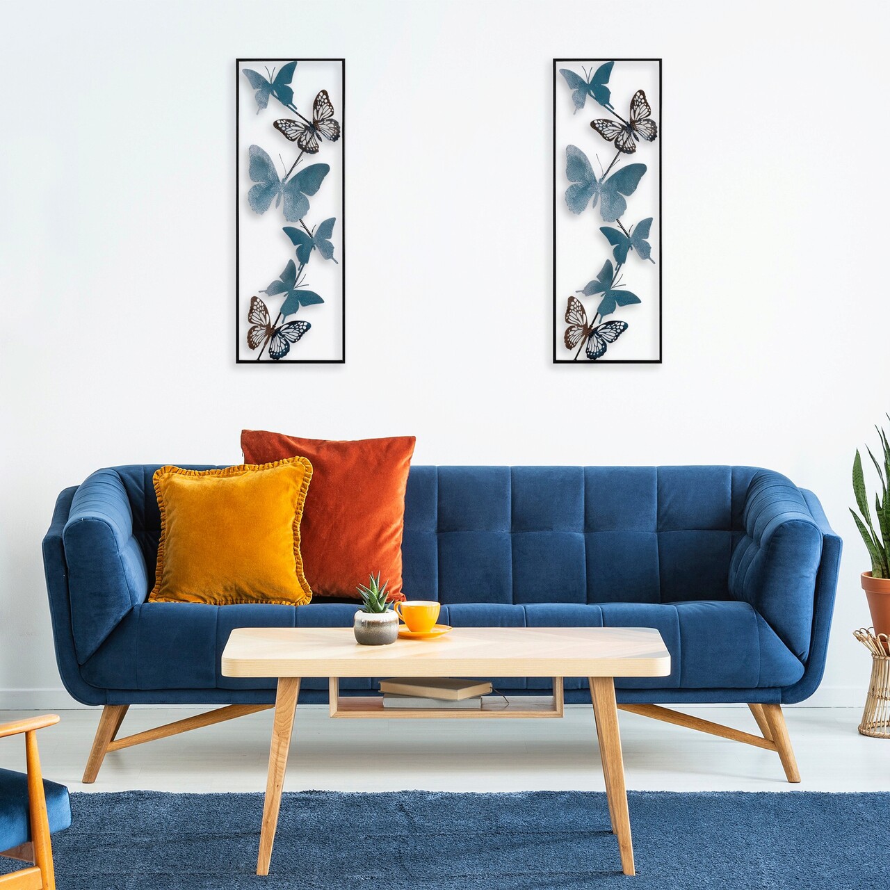 Decoratiune de perete, Tavus, Metal, Dimensiune: 32 x 90 x 5 cm, Multicolor - 2 | YEO