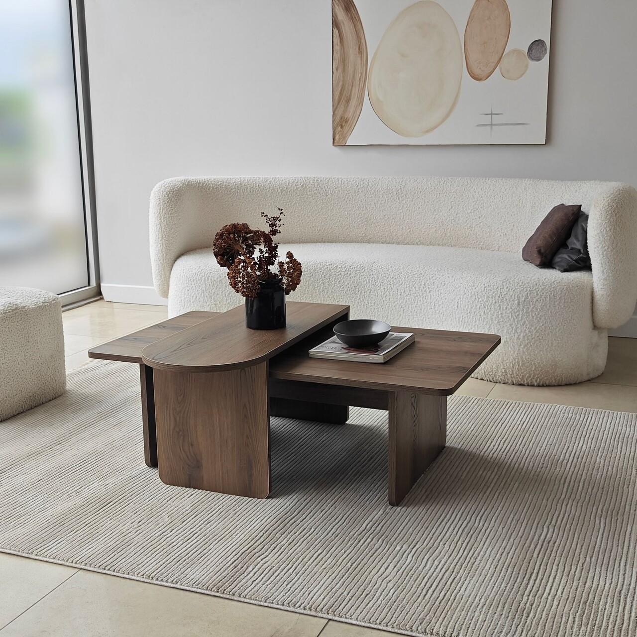 Set masute de cafea, Hanah Home, Paris, Bronz / Nuc - imagine 2