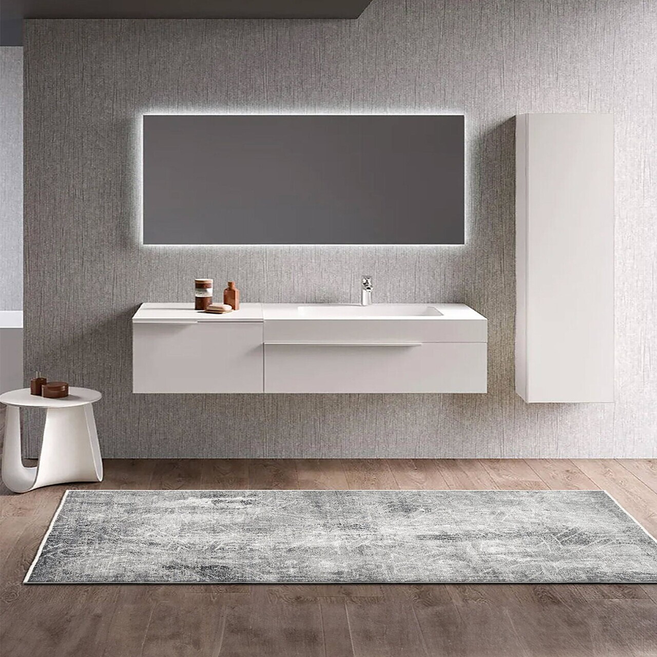 Covor, Kece-Fr04, 160x230 cm, Gri — imaginea 2