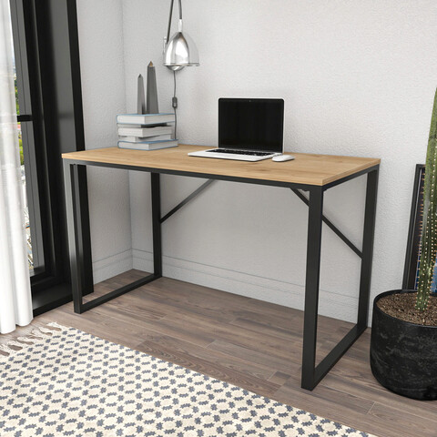Birou, retricy, layton, 120x60x74 cm, pal, negru / stejar