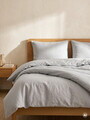 Lenjerie de pat King Size, Maisy, Homla, 200x220 cm, 3 piese, microfibra din poliester, gri deschis