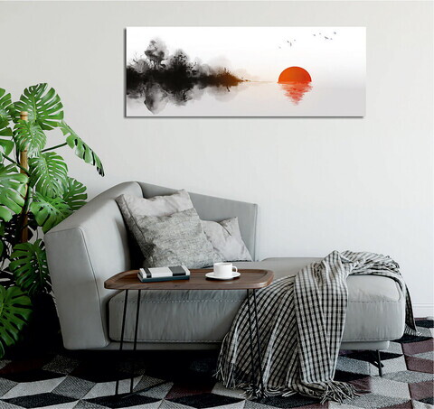 Tablou decorativ, PC272, 60% bumbac/40% poliester, Rama de lemn, Multicolor