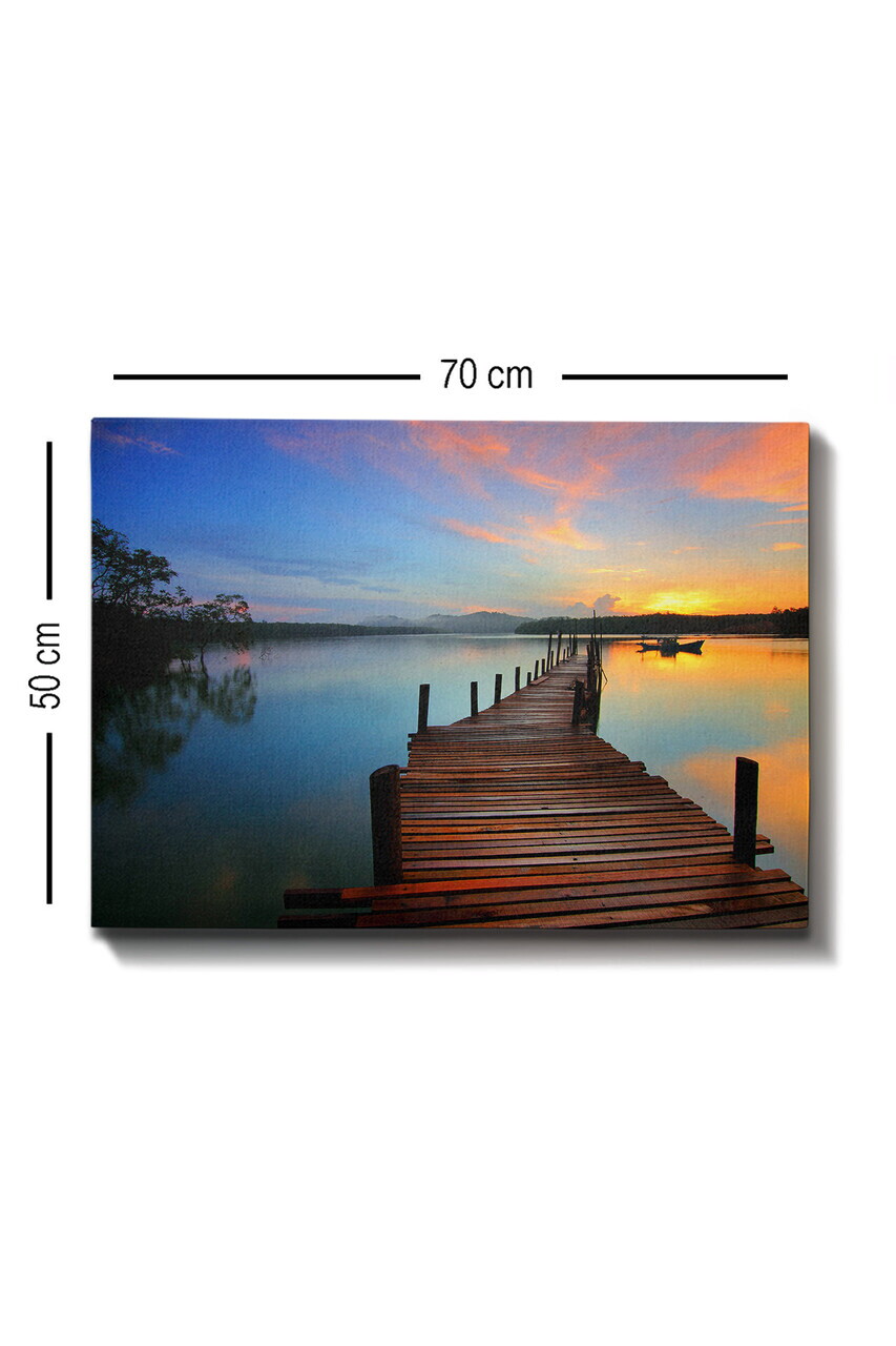 Tablou decorativ, Kanvas Tablo (50 x 70), Canvas, Rama din lemn (grosime 3 cm), Multicolor — imaginea 3