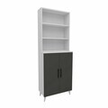 Corp biblioteca, Hanah Home, Oras, 65x183.4x32 cm, Alb / Antracit