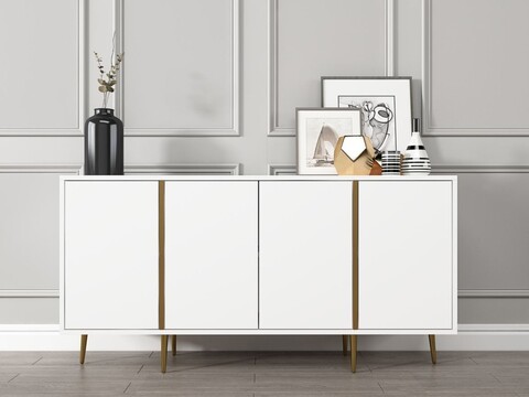 Consola, Hanah Home, Arven, 150x75x36 cm, PAL, Alb