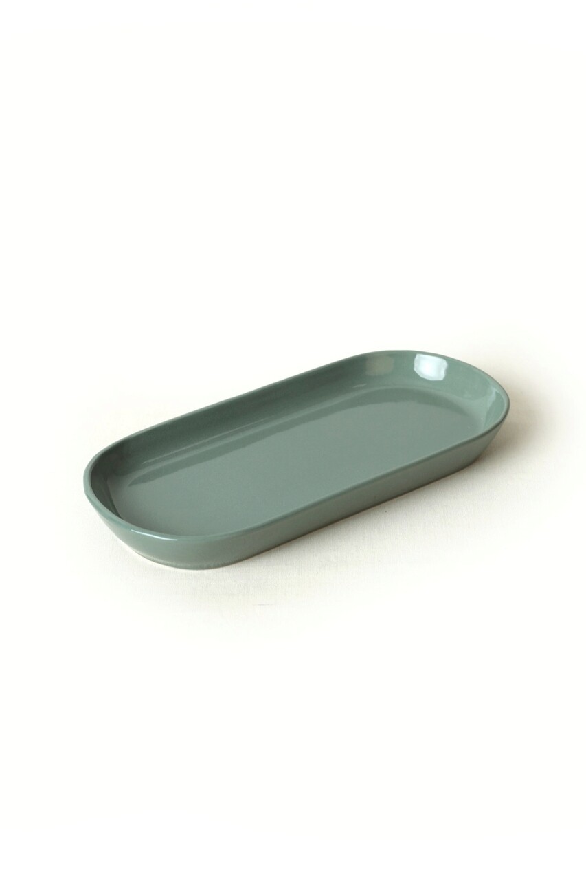 Set platouri servire, Keramika, 275KRM1885, Ceramica , Nu absoarbe apa, Verde