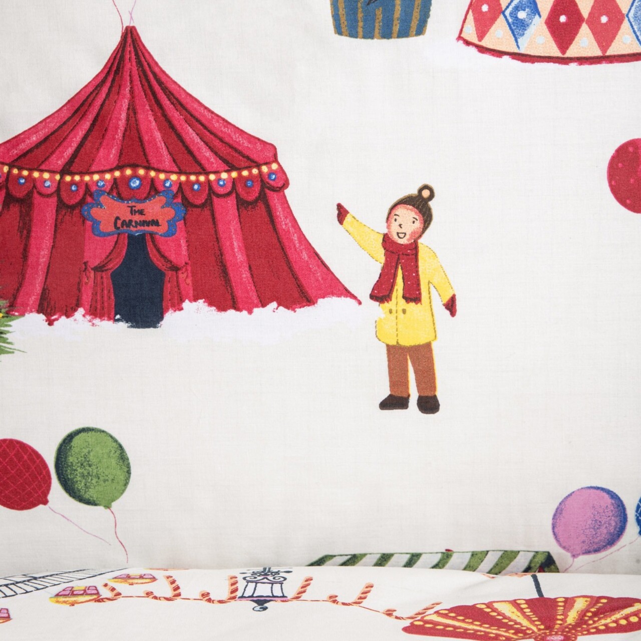 Lenjerie de pat King Size, Circus Joy, Homla, 3 piese, 200x220 cm, bumbac, multicolor - 2 | YEO