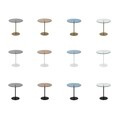 Masa de colt, Neostill, Chill-Out, 50 x 50 x 50 cm, sticla temperata/metal, alb/bronz