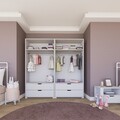 Dulap pentru haine, Miwood, Duru 1600-022, Alb mat