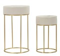 Set 2 masute inalte Wedding, Mauro Ferretti, 50x90 cm, 40x70 cm, lemn de pin/MDF/metal, crem/auriu